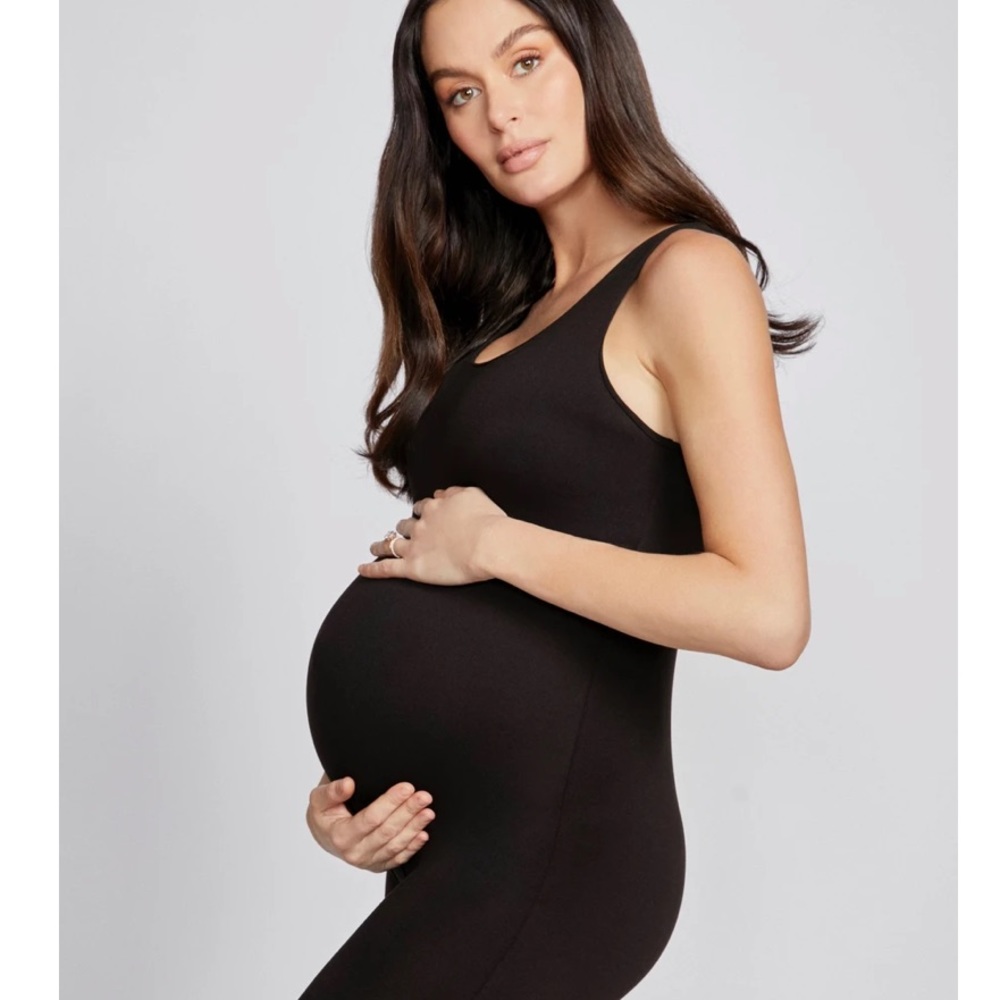 Maternity Seamless Tank Romper - Black - Picture 4 of 4